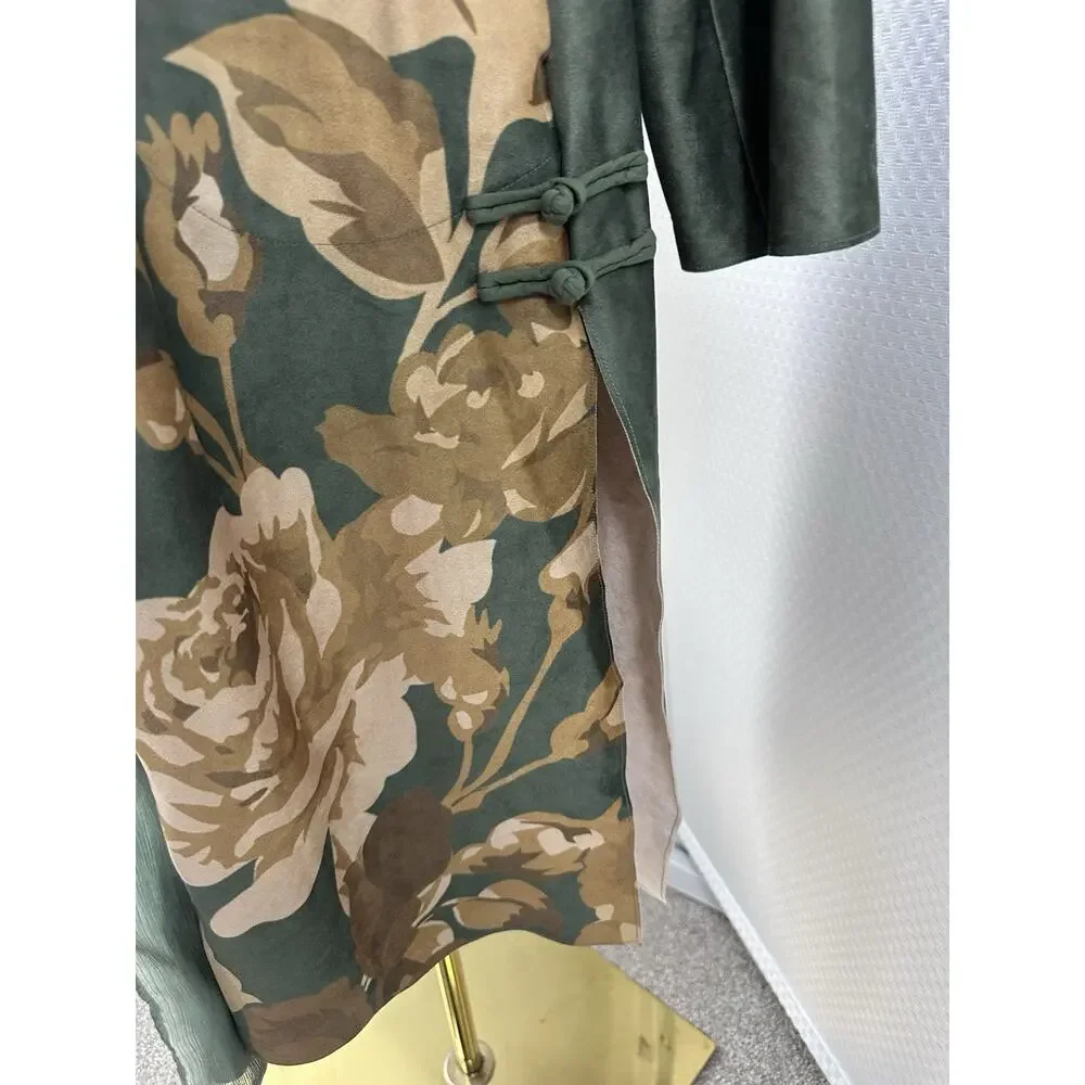 Soft Surroundings Khalia Open Kimono Jacket Topper Wearable Art Boho Medium Frog